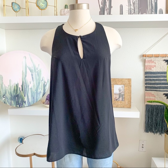 Love Riche Tops - Black Dressy Tank Top Back Detail